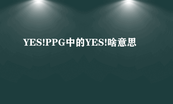 YES!PPG中的YES!啥意思