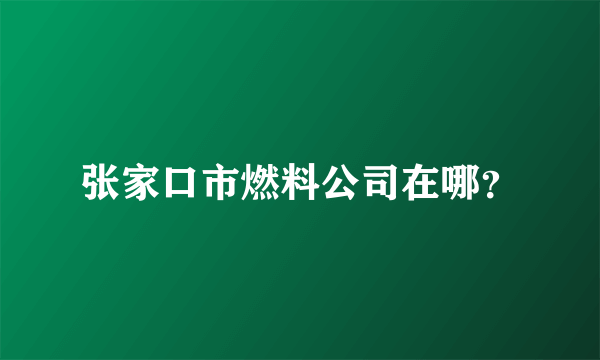 张家口市燃料公司在哪？