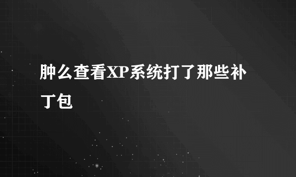 肿么查看XP系统打了那些补丁包