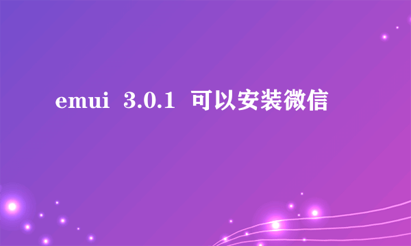 emui  3.0.1  可以安装微信