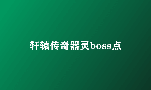 轩辕传奇器灵boss点