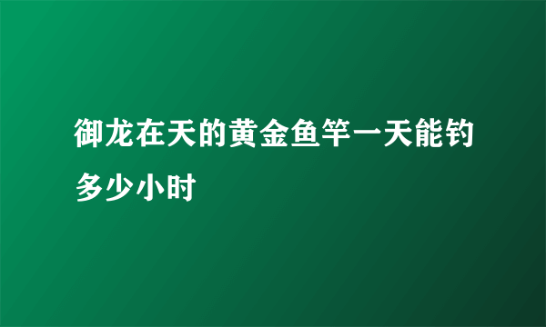 御龙在天的黄金鱼竿一天能钓多少小时