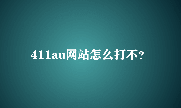 411au网站怎么打不？