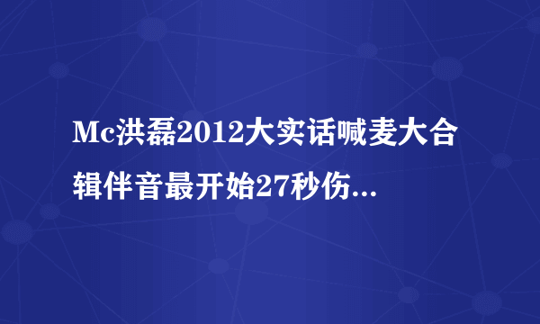 Mc洪磊2012大实话喊麦大合辑伴音最开始27秒伤感轻音乐