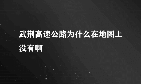 武荆高速公路为什么在地图上没有啊