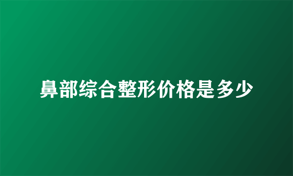 鼻部综合整形价格是多少