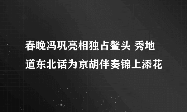 春晚冯巩亮相独占鳌头 秀地道东北话为京胡伴奏锦上添花