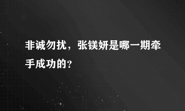 非诚勿扰，张镁妍是哪一期牵手成功的？