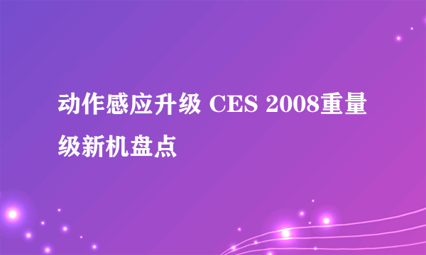 动作感应升级 CES 2008重量级新机盘点