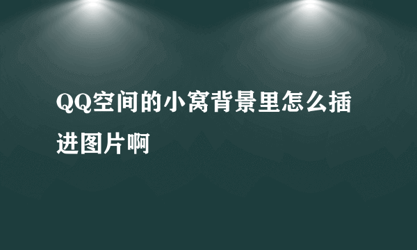 QQ空间的小窝背景里怎么插进图片啊