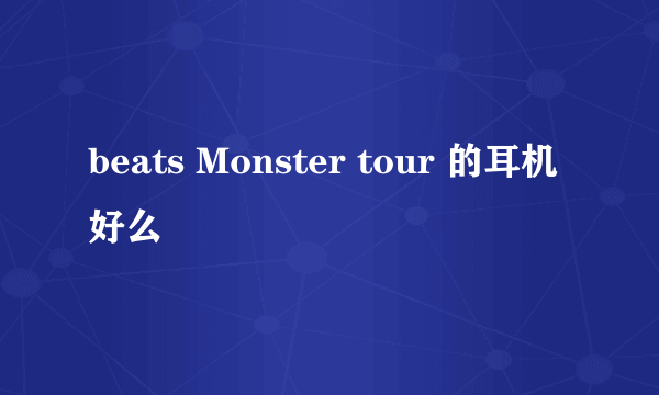 beats Monster tour 的耳机好么