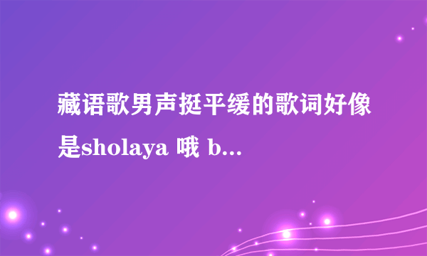 藏语歌男声挺平缓的歌词好像是sholaya 哦 bajialieshola