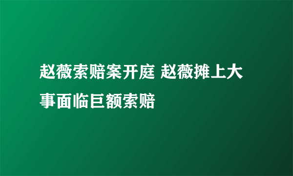 赵薇索赔案开庭 赵薇摊上大事面临巨额索赔