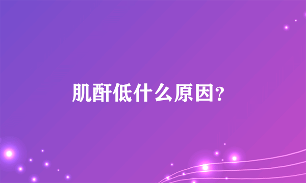 肌酐低什么原因？