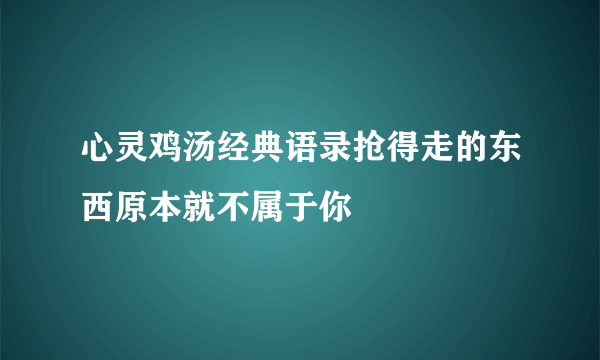 心灵鸡汤经典语录抢得走的东西原本就不属于你