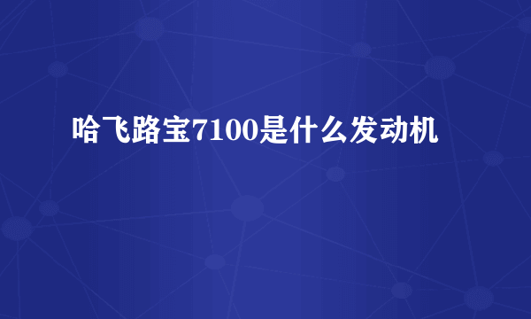 哈飞路宝7100是什么发动机