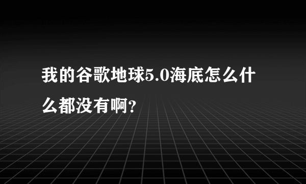 我的谷歌地球5.0海底怎么什么都没有啊？