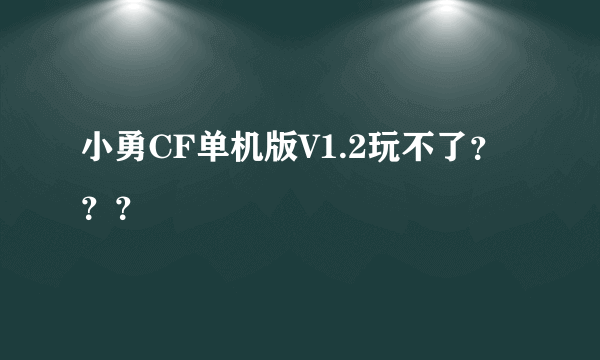 小勇CF单机版V1.2玩不了？？？