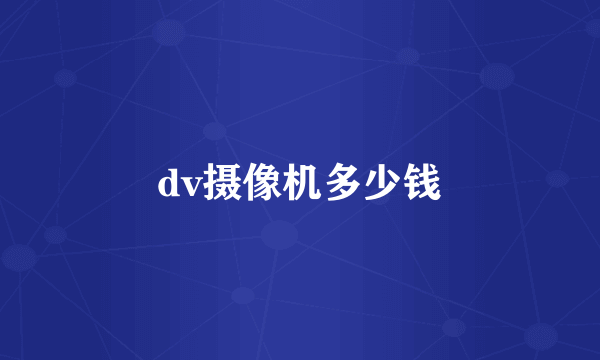 dv摄像机多少钱