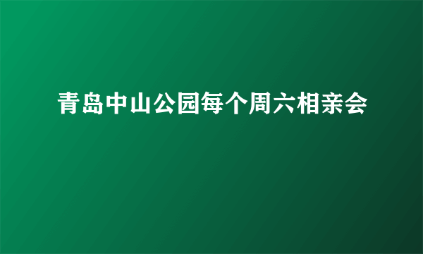 青岛中山公园每个周六相亲会