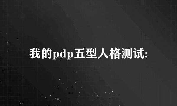 我的pdp五型人格测试: