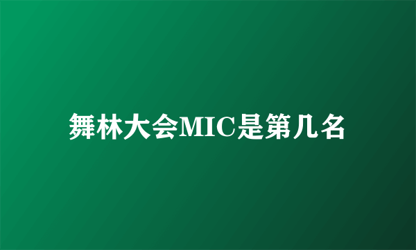 舞林大会MIC是第几名