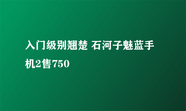 入门级别翘楚 石河子魅蓝手机2售750