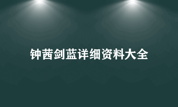 钟茜剑蓝详细资料大全