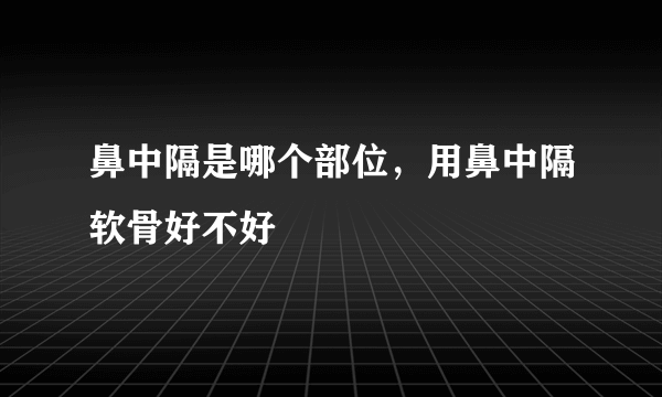 鼻中隔是哪个部位，用鼻中隔软骨好不好