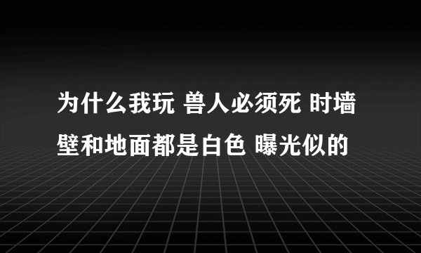 为什么我玩 兽人必须死 时墙壁和地面都是白色 曝光似的