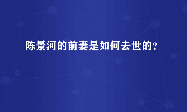 陈景河的前妻是如何去世的？