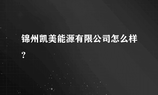 锦州凯美能源有限公司怎么样？