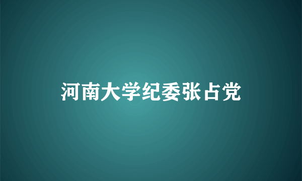 河南大学纪委张占党