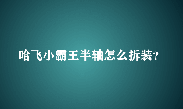 哈飞小霸王半轴怎么拆装？