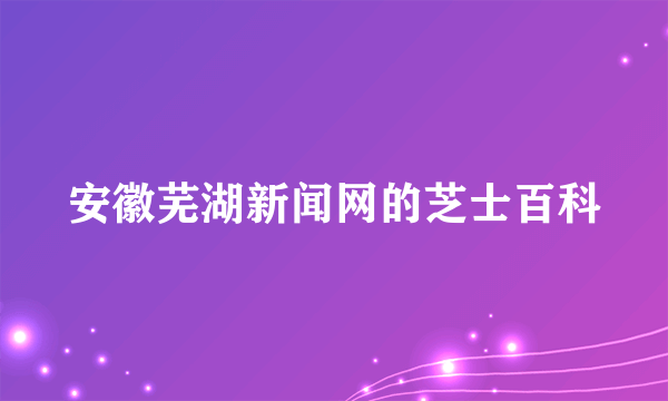 安徽芜湖新闻网的芝士百科