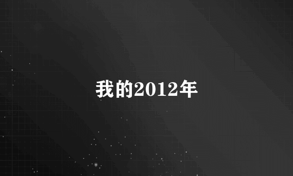 我的2012年