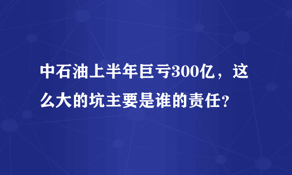 中石油上半年巨亏300亿，这么大的坑主要是谁的责任？