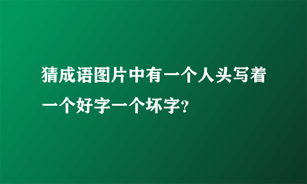 猜成语图片中有一个人头写着一个好字一个坏字？