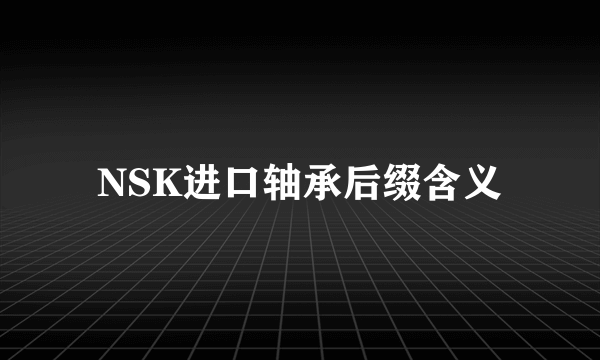 NSK进口轴承后缀含义