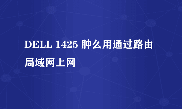 DELL 1425 肿么用通过路由局域网上网