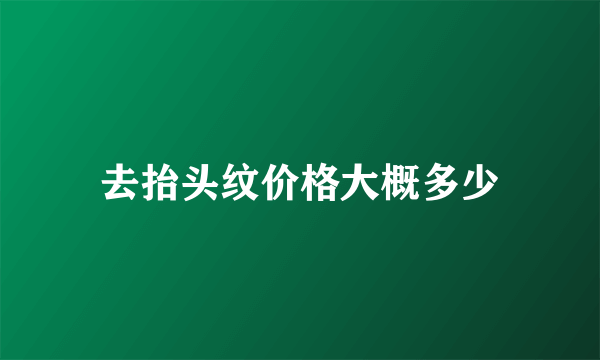 去抬头纹价格大概多少