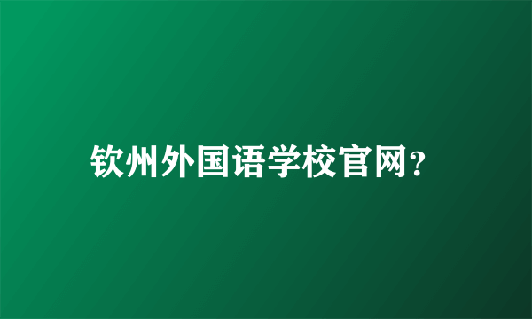 钦州外国语学校官网？