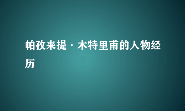 帕孜来提·木特里甫的人物经历