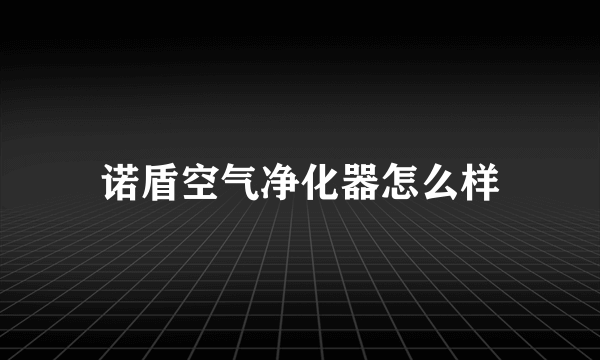 诺盾空气净化器怎么样