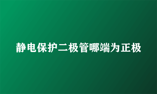 静电保护二极管哪端为正极