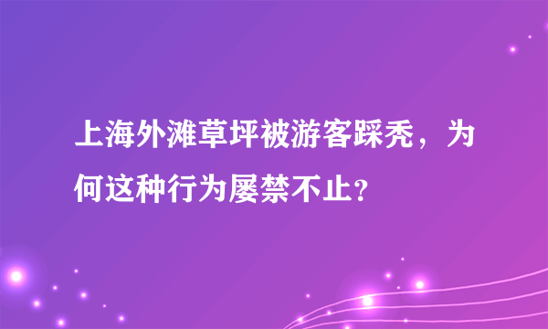 上海外滩草坪被游客踩秃，为何这种行为屡禁不止？