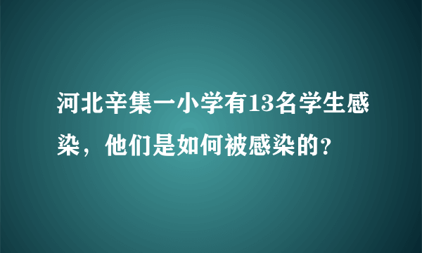 河北辛集一小学有13名学生感染，他们是如何被感染的？