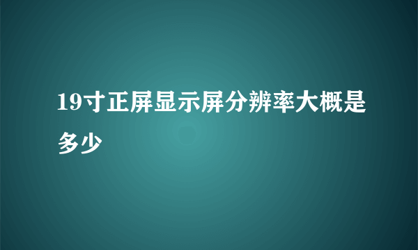 19寸正屏显示屏分辨率大概是多少