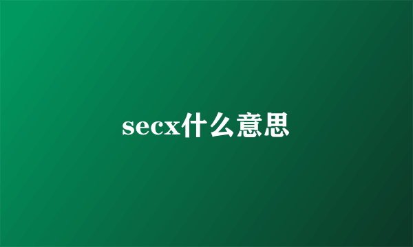 secx什么意思