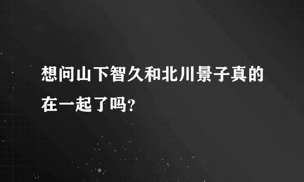 想问山下智久和北川景子真的在一起了吗？